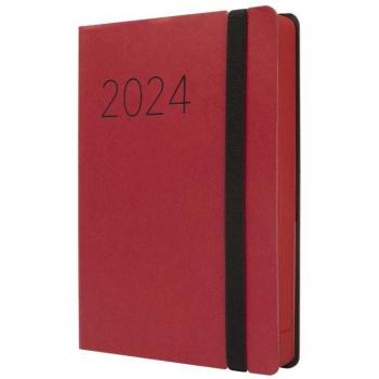 Finocam Agenda 2024 Flexi Lisa F4 Día Página 118x168mm Rojo Español