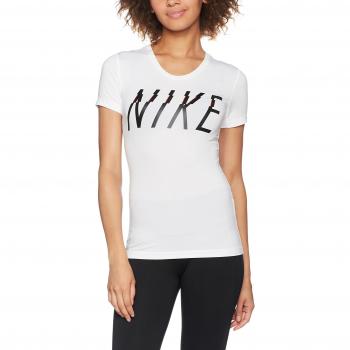 Nike W Np Cl Ss Grx Camiseta de Manga Corta, Mujer, Blanco