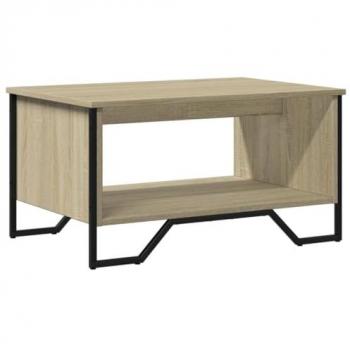 Mesa de centro Sonoma de roble, 75x51x40 cm, madera multicapa e ingeniería, color marrón, diseño auxiliar rectangular para sala de estar y dormitorio con amplio almacenamiento