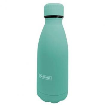 Botella Termo Doble Pared de Acero Inoxidable Turquesa 350 ml, Libre de BPA, Tapón Hermético, Diseño Moderno
