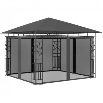 Cenador con Mosquitera 3x3x2,73 m Antracita 180 g/m²
