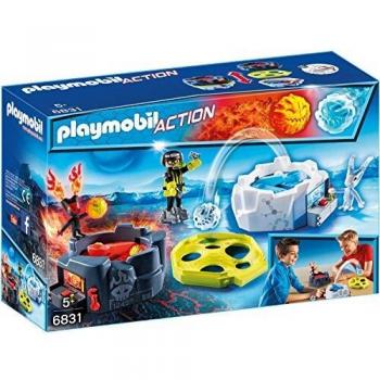 Playmobil Fire & Action- Action Playmobil Lanzador de Hielo con Tres Bolas Playsets de figuras de juguete, Multicolor