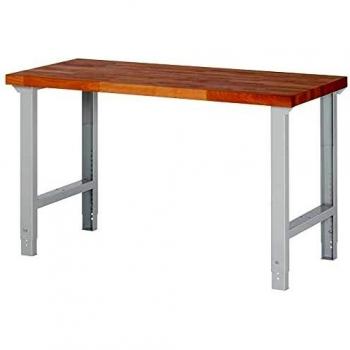 Banco de Trabajo Ajustable 1500 x 700 mm, Altura 790-1140 mm, Tablero de Haya 40 mm, Color R7035
