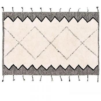 Alfombra rectangular bereber de algodón con flecos 80 x 200 cm