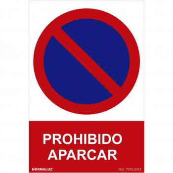 Señal de tráfico prohibido aparcar 30x40cm PVC 0.7mm Normaluz
