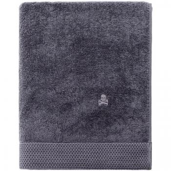 Toalla de baño 90x150cm 100% algodón 550GSM gris oscuro logo bordado Scalpers Home