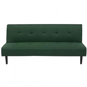 Sofá Cama 3 Plazas Verde Oscuro con Asiento Abotonado Click Clack Visby