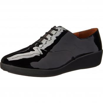 Fitflop F-Pop Patent, Oxford Para Mujer, Negro