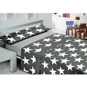 JAVIER LARRAINZAR Juego Sabanas Star Cama 90, Polialgodón, Gris Oscuro