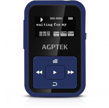AGPTEK A12- Clip Bluetooth Reproductor de Mp3 8 GB con FM Radio y Grabadora de Voz