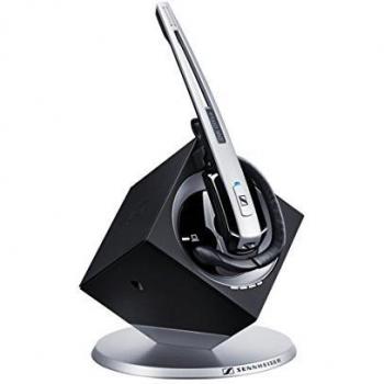 Sennheiser DW Office DECT Monoaural gancho de oreja, Diadema Negro, Plata auricular con micrófono - Auriculares con micrófono