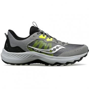 Saucony Zapatillas De Trail Running Aura TR Gris Ceniza Limón - Talla 44