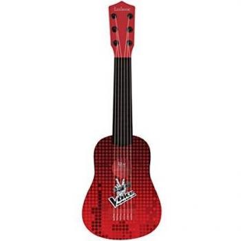 LEXIBOOK The Voice Voz Mi Primera Guitarra, 6 Cuerdas de Nailon, 53 cm, guía incluida, Negro/Rojo, K200TV, Color