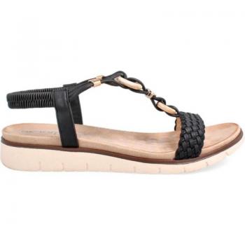 Sandalias Amarpies para mujer en color negro, modelo ABZ26670, sandalia confort