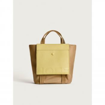 Bolso mini shopper de nylon Daily en color kaki con logo en relieve
