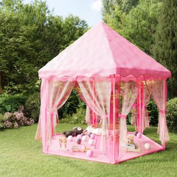 Carpa de Juegos de Princesa vidaXL con 250 Bolas Rosa, Piscina Tienda de Viaje, Color Multicolor, Dimensiones 133x140 cm