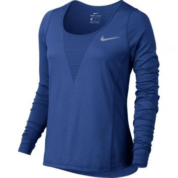 Nike W Nk Znl Cl Relay Ls Camiseta de Manga Larga, Mujer, Azul