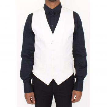 Dolce & Gabbana White Cotton Silk Blend Dress Vest Blazer - IT44 | XS