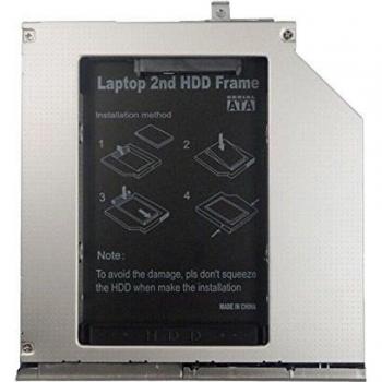 one38 - 2do HDD / Disco Duro SSD SATA Caddy Segundo disco duro SSD Caddy para HP EliteBook 2570p 2560p reemplaza DVD