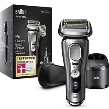 Braun Series 9 Pro 9465cc - Afeitadora eléctrica para hombre, cabezal 4+1 con ProLift Trimmer, estación de limpieza 5 en 1, 60 minutos de autonomía, Wet & Dry