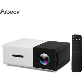 Proyector LED Mini Portátil Aibecy YG300 Soporte 1080P Efectos Visuales 3D 800 Lúmenes Multimedia para Cine en Casa