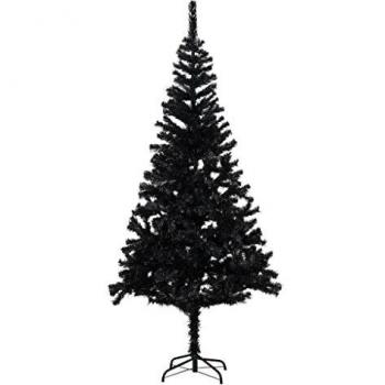 vidaXL Artificial Christmas Tree with Stand Black 210 cm PVC
