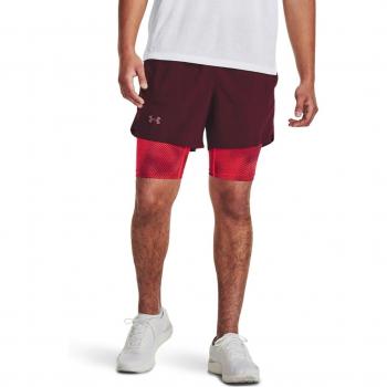 Under Armour - Short de hombre Launch 5'' 2-IN-1 burdeos rojo