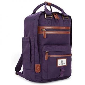 SEVENTEEN LONDON - Mochila 'Wimbledon' Moderna, Sencilla y Unisex con un Acabado Violeta en el Estilo de una Mochila escandinava, computadora portátil de hasta 13