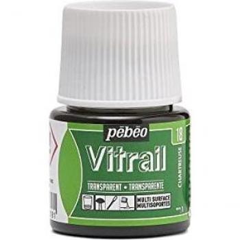 Pintura Vitrail Transparente Brillante Pébéo 45ml - Verde Chartreuse