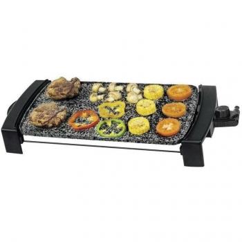 Plancha Grill Eléctrica 2150W con Revestimiento de Piedra Antiadherente y Termostato Ajustable - 45x25 cm