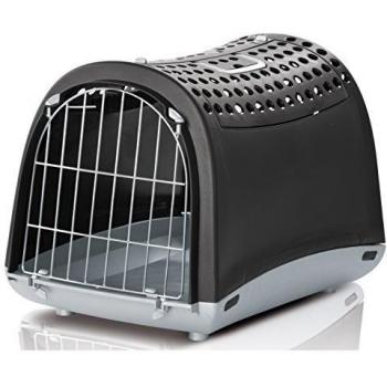 Transportín Imac Linus Cabrio para Mascotas en Color Negro con Apertura Superior, Dimensiones 50X32X34.5 cm