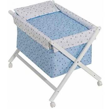Minicuna Corona Azul con Textil