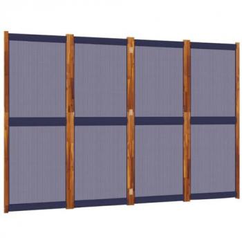 Biombo divisor de 4 paneles azul oscuro 280x180 cm, separador de ambientes de privacidad, divisor de espacios plegable, pantalla decorativa para jardín