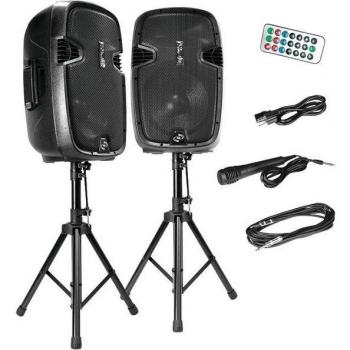 PYLE PPHP1249KT 1,800-Watt Bluetooth Active/Passive Dual Speaker System Kit