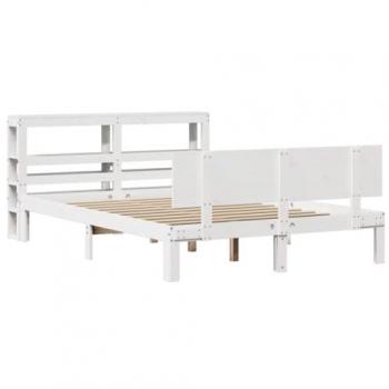 Estructura de Cama con Cabecero Blanco 120x200 cm sin Colchón