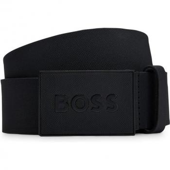 BOSS Icon Structured Pattern Leather Belt Black 95cm for Men