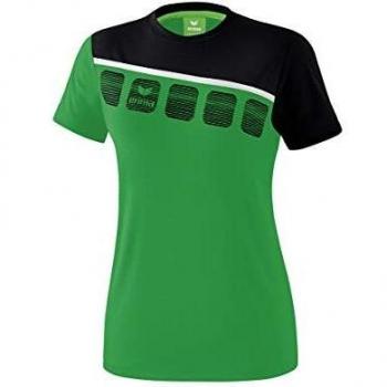 Erima Women's 5-C Short Sleeve T-shirt Emerald/Black/White