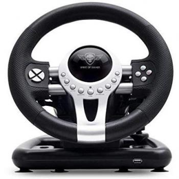 SPIRIT OF GAMER – RACE WHEEL PRO 2 – Volante De Juego Con Pedales, Palanca De Cambios – Rotación Del Volante – Soporte De Montaje - Motor De Vibración Dual - PS4 / XBOX ONE / PC / SWITCH
