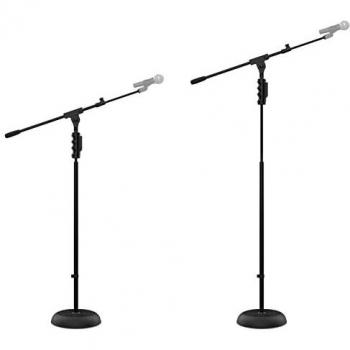 Audibax Base 10E Soporte de Micrófono Suelo Jirafa Ajustable Base Redonda y Easy Block