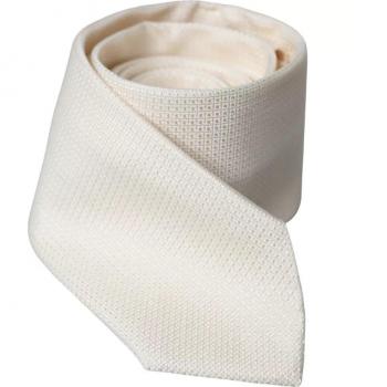 Off White Patterned Silk Classic Adjustable Tie