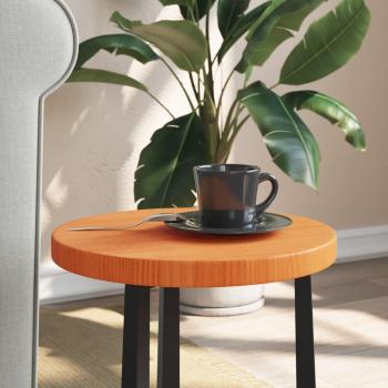 Mesa redonda de madera maciza de pino marrón Ø30x2,5 cm