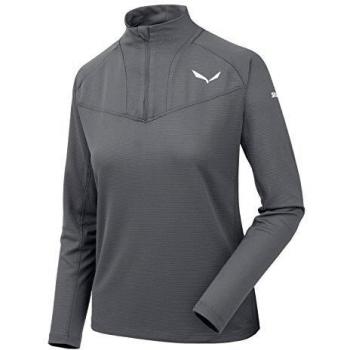 SALEWA SENNES Dry W L/S HZ tee - Camiseta; Gris, 40/34, Mujer