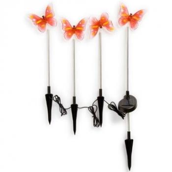 Konstsmide Assisi 7630-000 - Luz Solar con Motivos de Mariposa de Acero Inoxidable