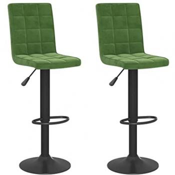 Taburetes de cocina 2 unidades terciopelo verde oscuro