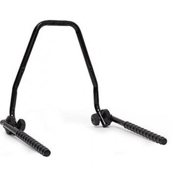 Relaxdays Soporte de Pared para 2 Bicicletas, 51 x 50 x 53 cm, Carga 35 Kg MAX, Metal con barillas de plastico, Color: Negro