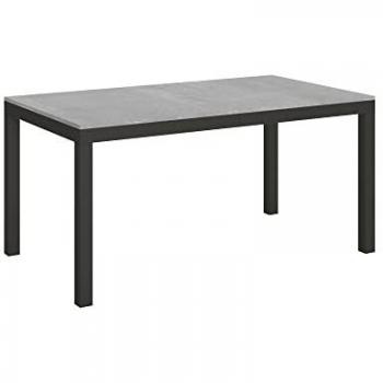 Mesa extensible Everyday Evolution 90x16/264 cm cemento con estructura antracita