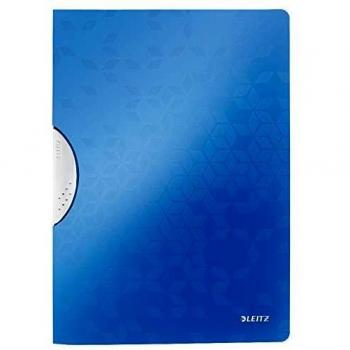 LEITZ 41850036 - Carpeta COLORCLIP WOW PP tapas de color y clip gris oscuro DIN A4 color azul metalizado