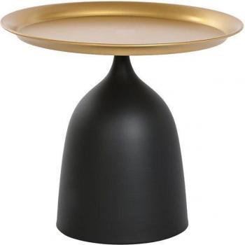 Elegante Mesita auxiliar de metal en color dorado con medidas 50x50x43,5 cm
