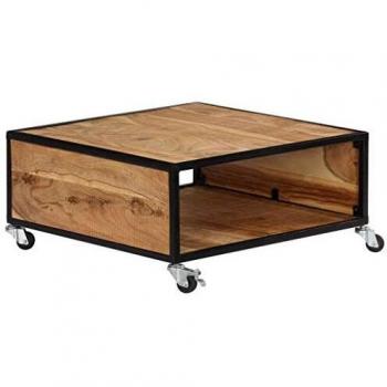 Solid Acacia Wood Coffee Table 27.5x27.5x12.5