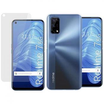 Pack 2 en 1 Funda Gel Transparente + Protector de Cristal Templado para Realme 7 5G - Protección Completa